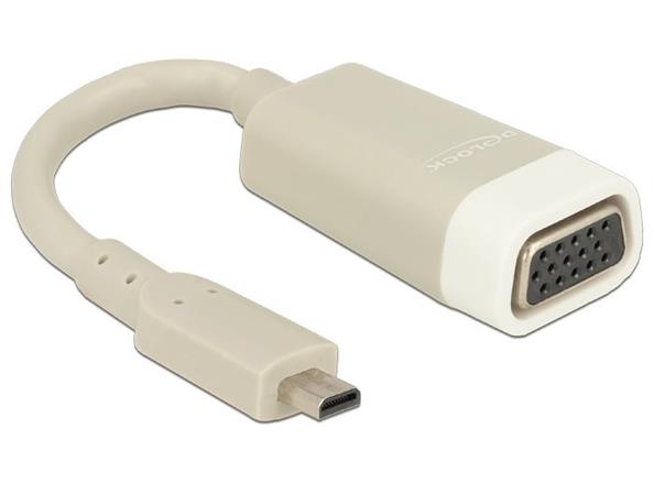 Delock adaptér HDMI-micro D 19pin samec > VGA 15pin samica, dĺžka 15cm 65470