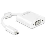 Delock adaptér HDMI Micro-D (M)> VGA (F) s funkciou audio, biely 65557