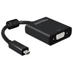 Delock adaptér HDMI Micro-D (M)> VGA (F) s funkciou audio, čierny 65558