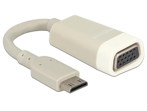 Delock adaptér HDMI-mini C 19pin samec > VGA 15pin samica, dĺžka 15cm 65471