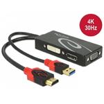 Delock Adaptér HDMI samec > DVI / VGA / Displayport samice 4K černý 62959