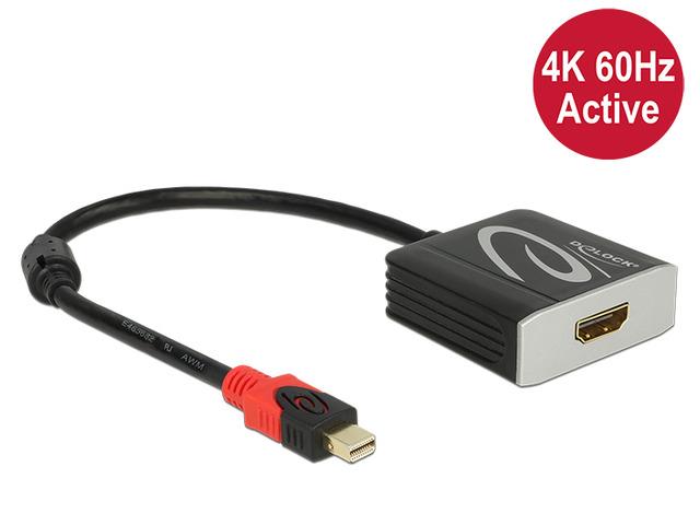 Delock Adaptér mini Displayport 1.2 samec > HDMI samice 4K 60 Hz aktivní 62735