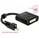 Delock Adaptér mini Displayport 1.2 samec se šroubky > DVI samice 4K aktivní černý 62639