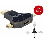 Delock Adaptér monitoru „tři v jednom“ se vstupem USB-C™ / DisplayPort / mini DisplayPort a výstupem do HDMI s roz 64060