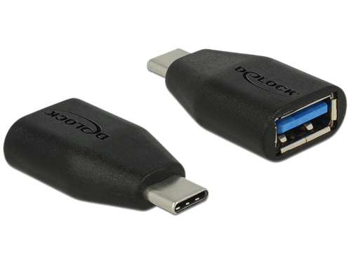 Delock Adaptér SuperSpeed USB 10 Gbps (USB 3.1 Gen 2) USB Type-C™ samec > Typ-A samice 65519