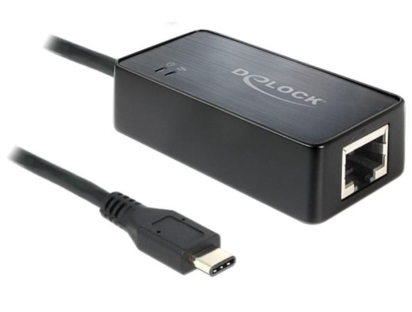 Delock adapter SuperSpeed USB (USB 3.1, Gen 1) s USB Type-C™ samec > Gigabit LAN 10/100/1000 Mb/s 62642