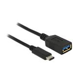 Delock adaptér SuperSpeed USB (USB 3.1, Gen 1) USB Type-C™ samec > USB Type A samice 15 cm černý 65634