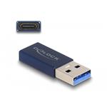 Delock Adaptér USB 10 Gbps, ze zástrčkového konektoru USB Typu-A na zásuvkový konektor USB Type-C™, aktivní modrý 60049