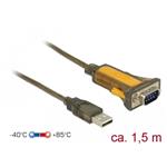 Delock Adaptér USB 2.0 Typ-A > 1 x Sériový RS-232 DB9 rozšířený teplotní rozsah 65840