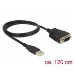 Delock Adaptér USB 2.0 Typ-A samec > 1 x Serial RS-232 DB9 samec se šrouby a maticemi ESD ochrana 62955