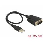 Delock Adaptér USB 2.0 Typ-A samec > 1 x Serial RS-232 DB9 samec se šrouby a maticemi ESD ochrana 62958