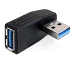 DeLock adaptér USB 3.0 samec - USB 3.0 samice pod úhelem 90° horizontálně 65341