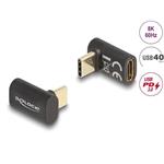 Delock Adaptér USB 40 Gbps USB Type-C™ PD 3.0 100 W samec na samice pravoúhlý 8K 60 Hz 60056