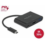 Delock Adaptér USB Type-C™ na HDMI 4K, 30 Hz, s PD USB Typu-A a USB Type-C™ PD 64091