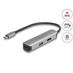 Delock Adaptér USB Type-C™ na HDMI 4K, 60 Hz, s PD USB Typu-A a USB Type-C™ Data + PD 92 W 61060