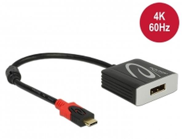 Delock Adaptér USB Type-C™ samec > Displayport samice (DP Alt Mód) 4K 60 Hz 63312