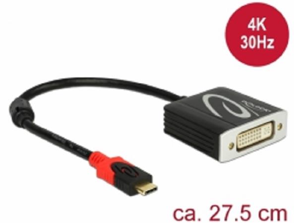 Delock Adaptér USB Type-C™ samec > DVI samice (DP Alt Mód) 4K 30 Hz 61213