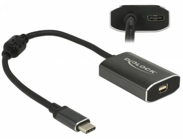 Delock Adaptér USB Type-C™ samec > mini Displayport samice (DP Alt Mód) 4K 60 Hz s funkcí PD 62990