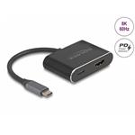 Delock Adaptér z rozhraní USB Type-C™ na HDMI (režim DP Alt) 8K s HDR a Power Delivery, 100 W 64199