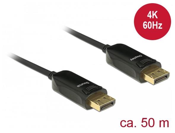 Delock Aktivní optický kabel Displayport 1.2 samec > Displayport samec 4K 60 Hz 50 m 85523