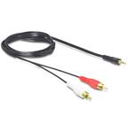 DeLOCK - Audio kabel - RCA x 2 (M) do stereo mini jack (M) - 1.5 m - černá