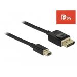 Delock cable Displayport (M) -> Displayport mini (M) v1.4 8K 2m black 84928