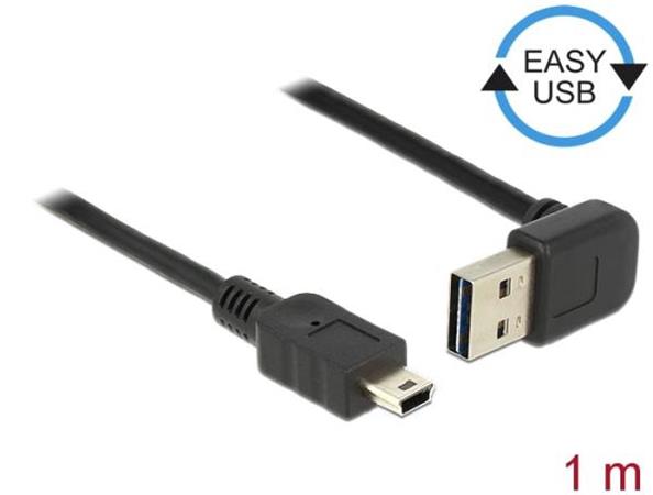 Delock Cable EASY-USB 2.0-A male up/down angled > USB 2.0 mini male 1 m 83543