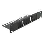 Delock Cable Management Brush Strip with Cable Support Plate - Panel pro správu kabelů s kartáčem - 66483