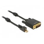 Delock Cable mini Displayport 1.2 male with screw > DVI male 4K Active black 1 m 83725