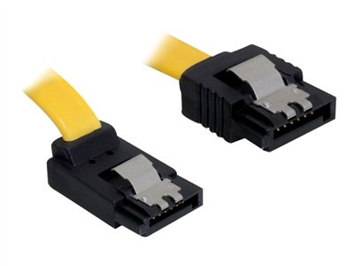 Delock Cable SATA 20cm up/straight metal yellow