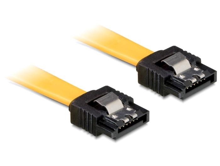 Delock Cable SATA 6 Gb/s 50 cm straight/straight metal yellow 82809