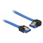 Delock Cable SATA 6 Gb/s receptacle straight > SATA receptacle left angled 30 cm blue with gold clips