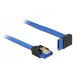 Delock Cable SATA 6 Gb/s receptacle straight > SATA receptacle upwards angled 20 cm blue with gold clips