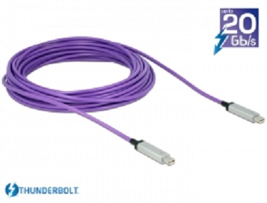 Delock Cable Thunderbolt™ optical male / male 10 m purple 83606