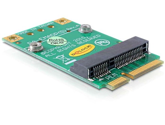 Delock Converter Mini PCI Express half-size > full-size 65229