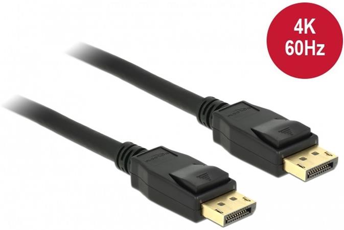 Delock Displayport 1.2 kabel samec > Displayport samec 4K 60 Hz 1,5 m 85508