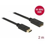 Delock DisplayPort 1.2 prodlužovací kabel 4K 60 Hz 2 m 83810