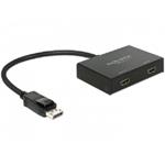 Delock Displayport 1.2 Splitter 1 x Displayport in > 2 x HDMI out 4K 87666