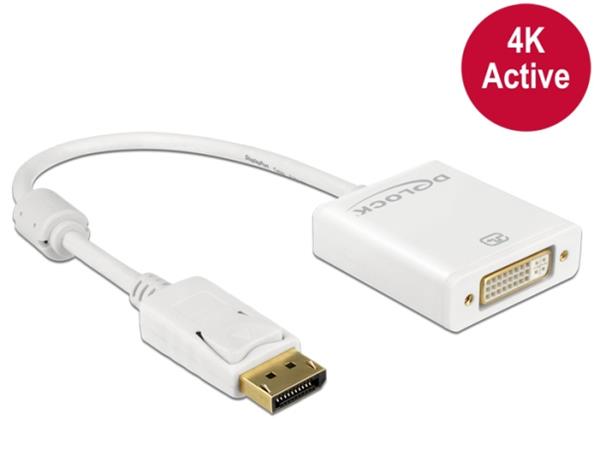 DeLOCK Displayport to DVI Adapter - Nástroj pro převod videa - DVI - DisplayPort - bílá 62600