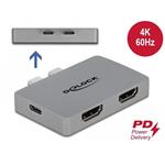 Delock Duální adaptér HDMI s rozlišením 4K 60 Hz a PD 3.0 pro MacBook 64123