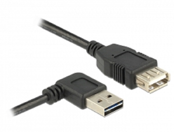 DeLOCK Easy - Prodlužovací šňůra USB - USB (M) levý/pravý úhel, reverzibilní do USB (F) - USB 2.0 - 85177