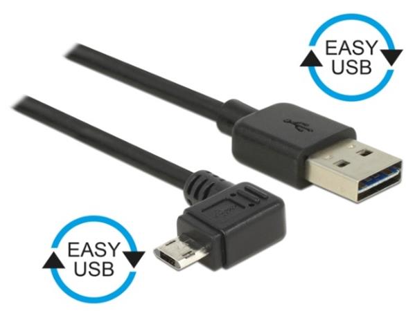 DeLOCK EASY-USB - Kabel USB - Micro USB typ B (M) do USB (M) - 50 cm - konektor 90° 83847