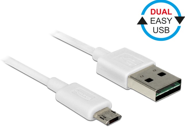 DeLOCK EASY-USB - Kabel USB - Micro USB typ B (M) do USB (M) - USB 2.0 - 2 m - reverzibilní konekto 84808