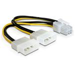 DeLOCK - Elektrický kabel - 6 pin PCIe power (F) do 4 pinové interní napájení (M) - 15 cm