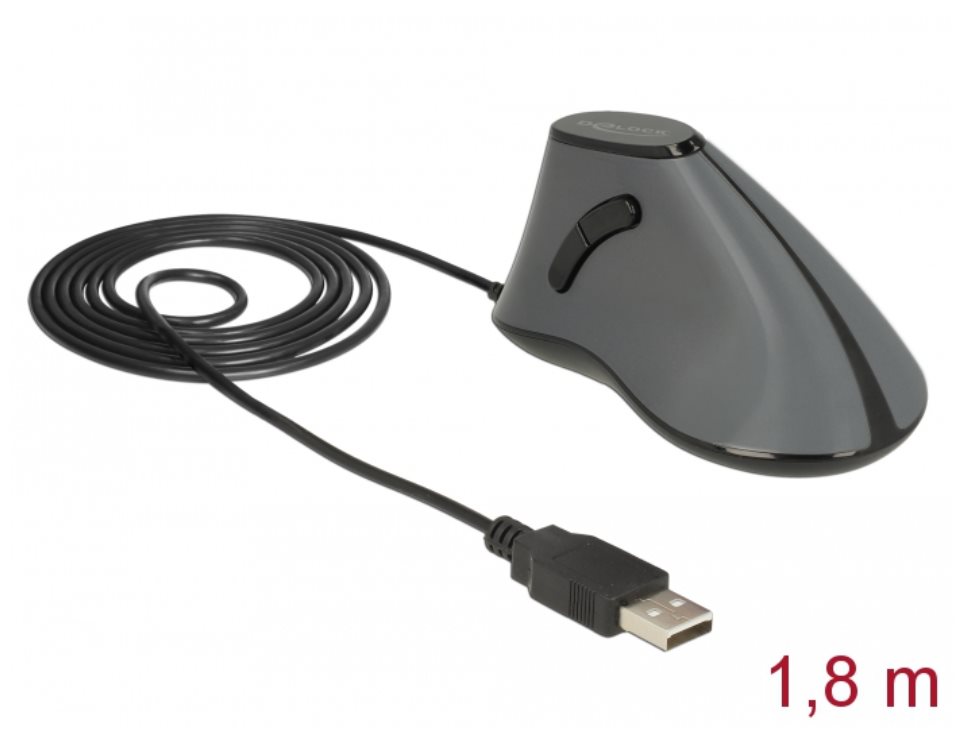 Delock Ergonomická vertikální optická 5-tlačítková USB myš 12527