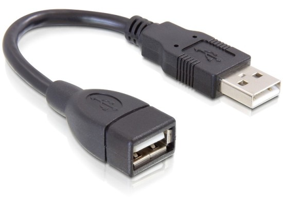 DeLOCK Extension cable USB 2.0 - Prodlužovací šňůra USB - USB (M) do USB (F) - 15 cm - pro P/N: 614