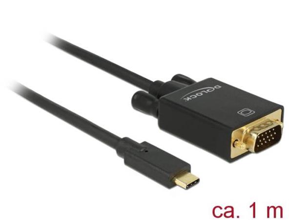 DeLOCK - Externí video adaptér - ITE IT6516BFN - USB-C - D-Sub - černá - maloobchod 85261