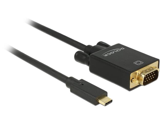 DeLOCK - Externí video adaptér - ITE IT6516BFN - USB-C - D-Sub - černá - maloobchod 85262