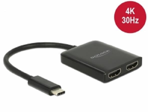 DeLOCK - Externí video adaptér - STDP4320 - USB-C - 2 x HDMI - černá - maloobchod 87719