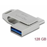 Delock Flash disk USB 3.2 Gen 1, USB-C™ + Typ-A, 128 GB - kovový krytDelock Flash disk USB 3.2 Gen 1, USB-C™ + Typ 54076